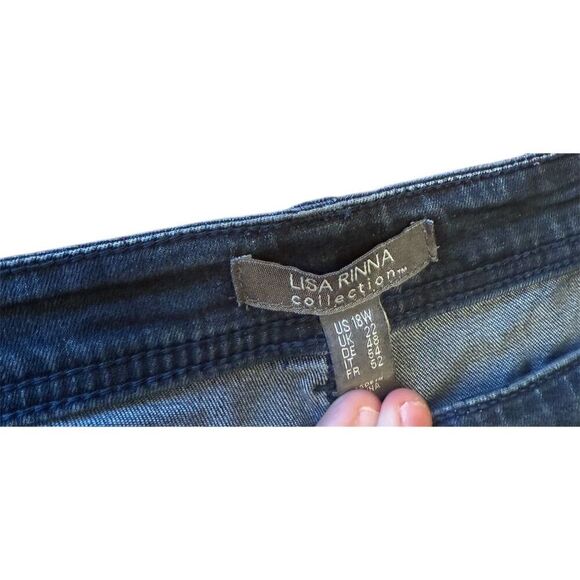 Lisa Rinna Collection Plus Size 18 High Rise Blue Jeans - Picture 3 of 7